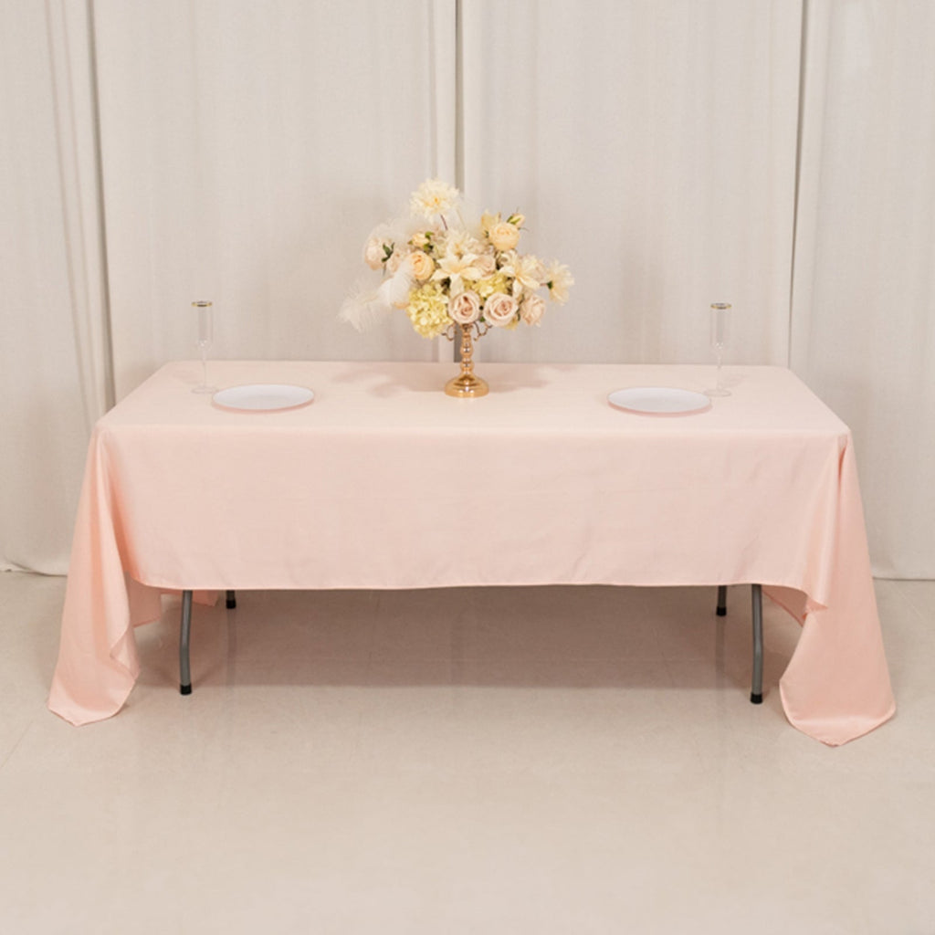 Lamour Satin 60"x126" Rectangle Tablecloth Blush - Soft & Silk - Like Table Cover - Bell Racket Store