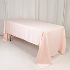 Lamour Satin 60"x126" Rectangle Tablecloth Blush - Soft & Silk - Like Table Cover - Bell Racket Store
