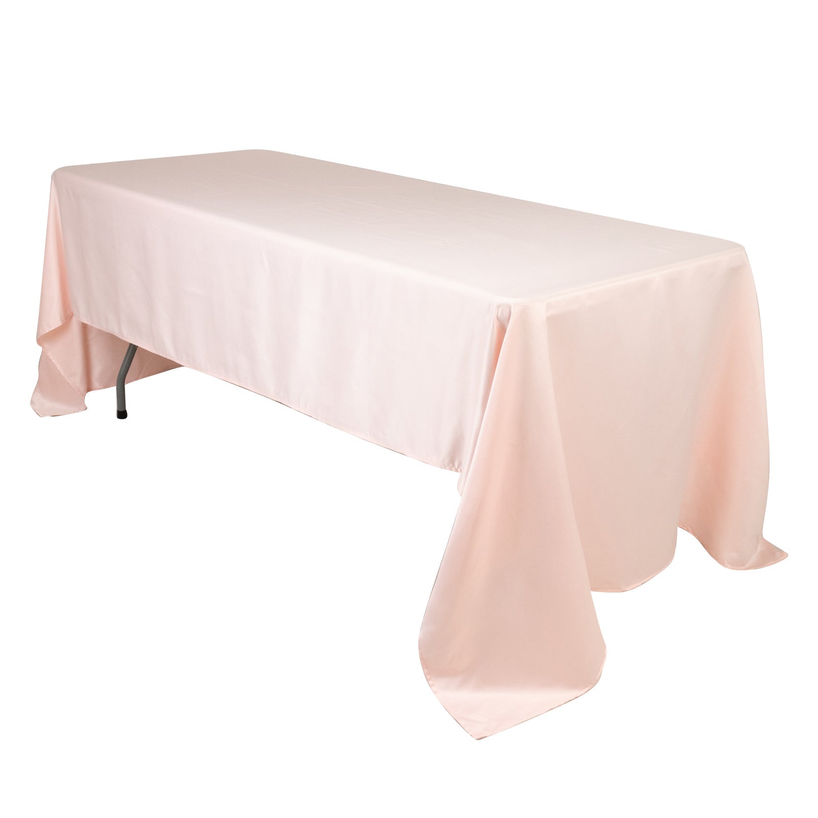 Lamour Satin 60"x126" Rectangle Tablecloth Blush - Soft & Silk - Like Table Cover - Bell Racket Store