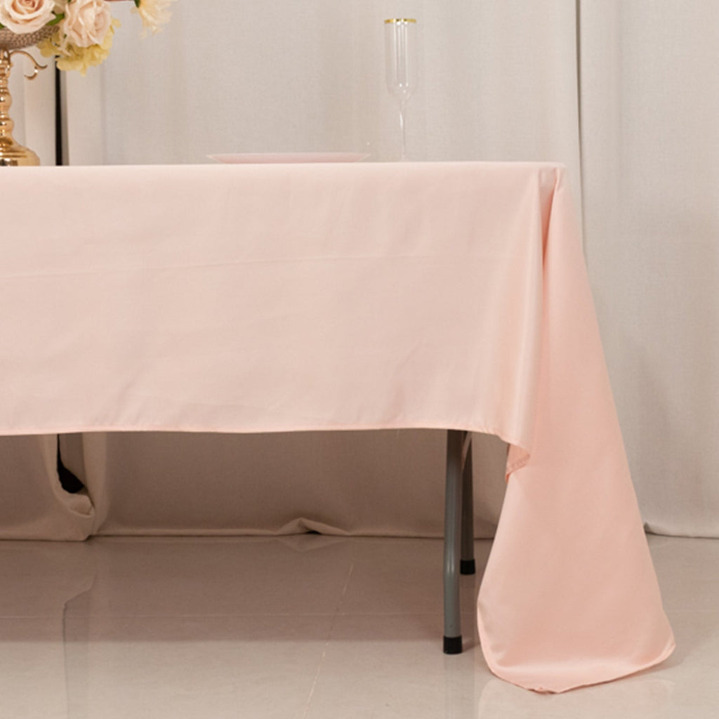 Lamour Satin 60"x126" Rectangle Tablecloth Blush - Soft & Silk - Like Table Cover - Bell Racket Store