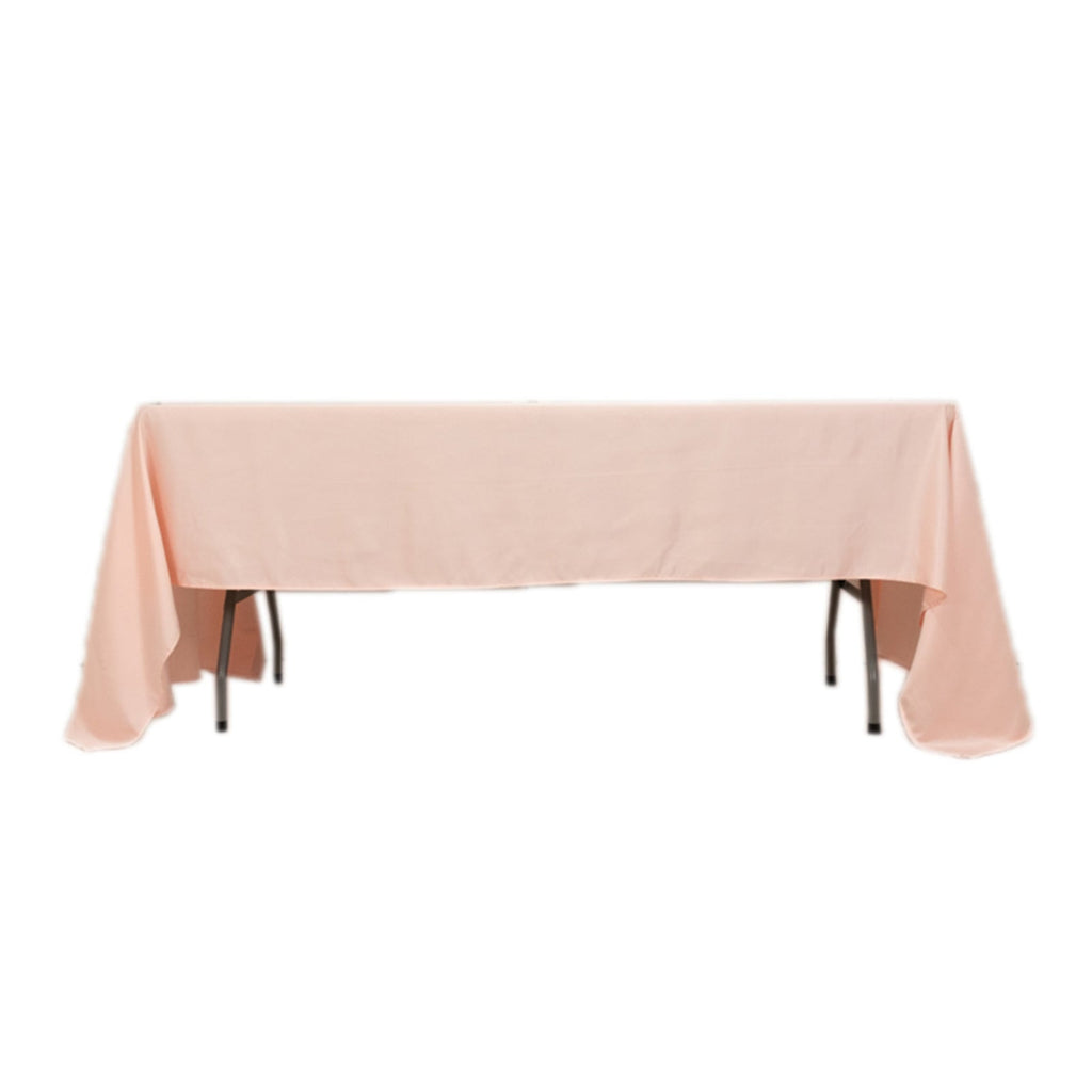 Lamour Satin 60"x126" Rectangle Tablecloth Blush - Soft & Silk - Like Table Cover - Bell Racket Store