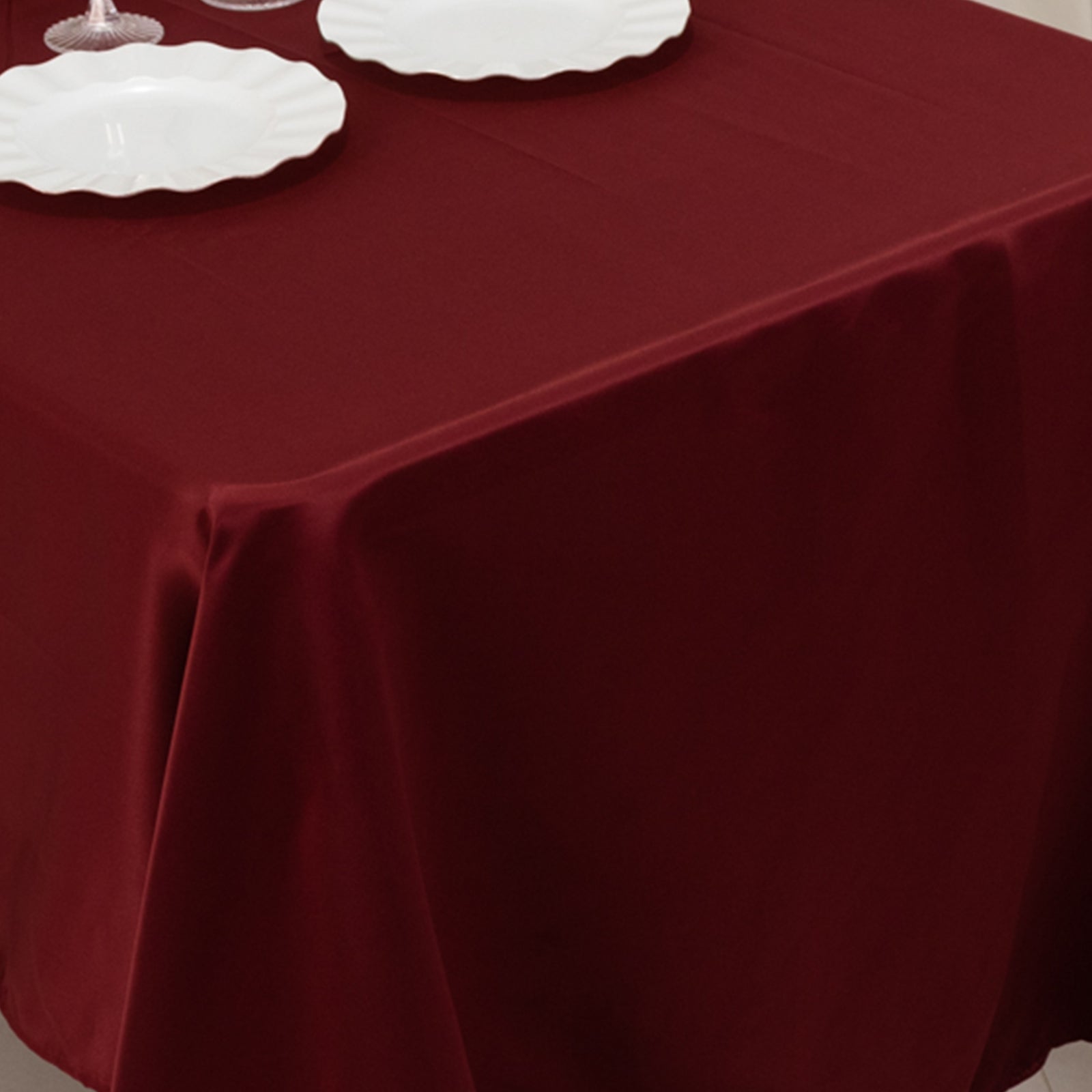 Lamour Satin 60"x126" Rectangle Tablecloth Burgundy - Soft & Silk - Like Table Cover - Bell Racket Store