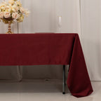 Lamour Satin 60"x126" Rectangle Tablecloth Burgundy - Soft & Silk - Like Table Cover - Bell Racket Store