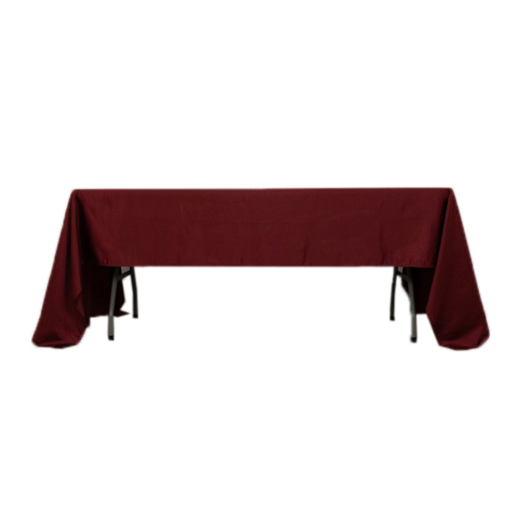 Lamour Satin 60"x126" Rectangle Tablecloth Burgundy - Soft & Silk - Like Table Cover - Bell Racket Store