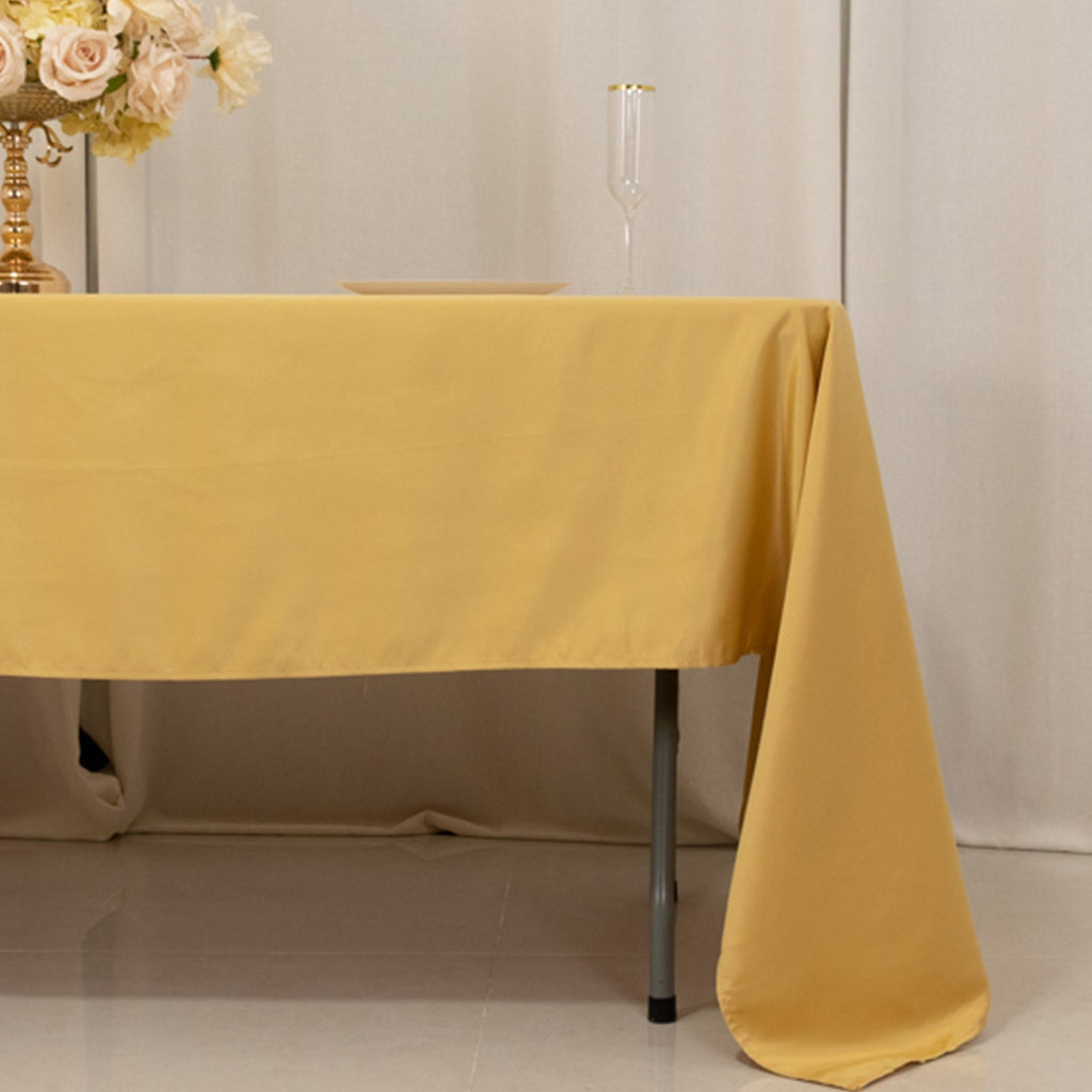 Lamour Satin 60"x126" Rectangle Tablecloth Champagne - Soft & Silk - Like Table Cover - Bell Racket Store