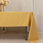 Lamour Satin 60"x126" Rectangle Tablecloth Champagne - Soft & Silk - Like Table Cover - Bell Racket Store