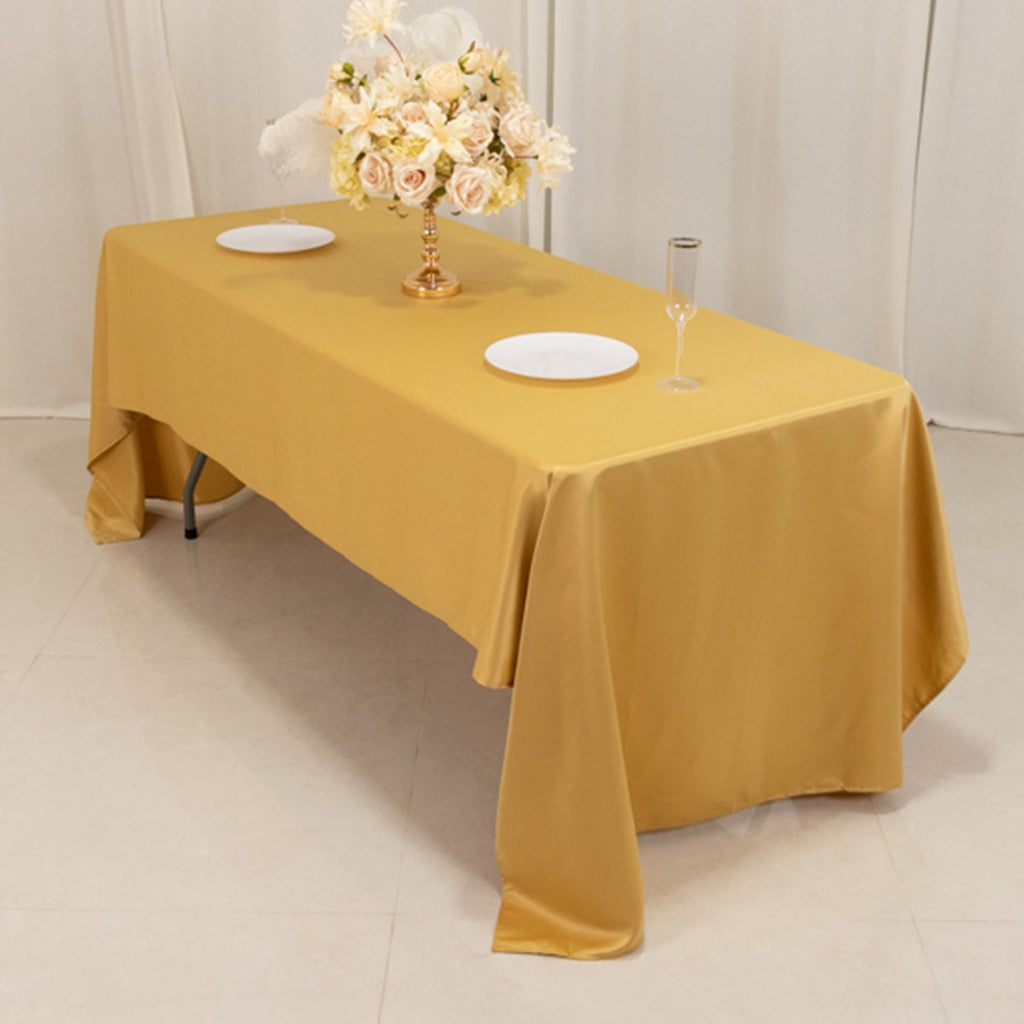 Lamour Satin 60"x126" Rectangle Tablecloth Champagne - Soft & Silk - Like Table Cover - Bell Racket Store