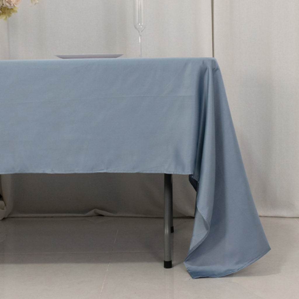 Lamour Satin 60"x126" Rectangle Tablecloth Dusty Blue - Soft & Silk - Like Table Cover - Bell Racket Store