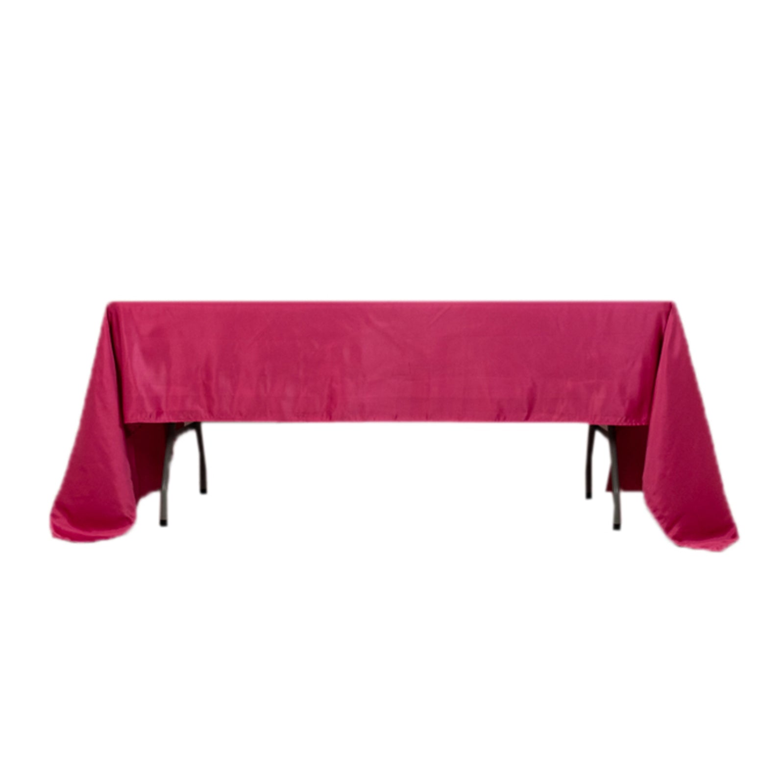 Lamour Satin 60"x126" Rectangle Tablecloth Fuchsia - Soft & Silk - Like Table Cover - Bell Racket Store