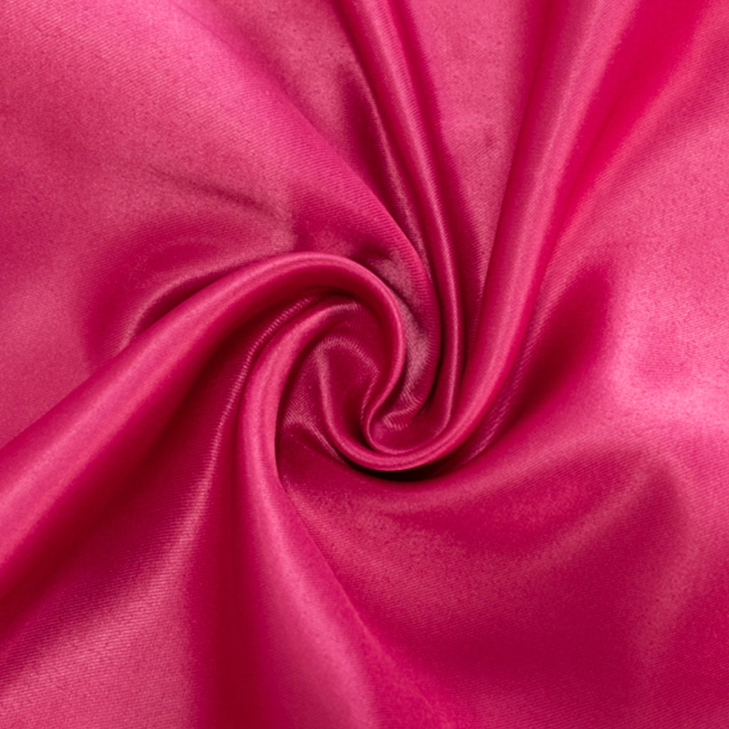 Lamour Satin 60"x126" Rectangle Tablecloth Fuchsia - Soft & Silk - Like Table Cover - Bell Racket Store