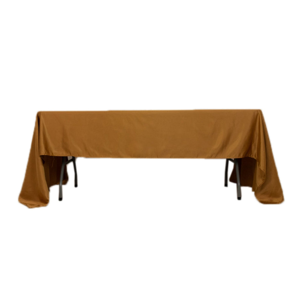 Lamour Satin 60"x126" Rectangle Tablecloth Gold - Soft & Silk - Like Table Cover for Upscale Dining - Bell Racket Store