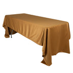 Lamour Satin 60"x126" Rectangle Tablecloth Gold - Soft & Silk - Like Table Cover for Upscale Dining - Bell Racket Store