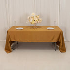 Lamour Satin 60"x126" Rectangle Tablecloth Gold - Soft & Silk - Like Table Cover for Upscale Dining - Bell Racket Store