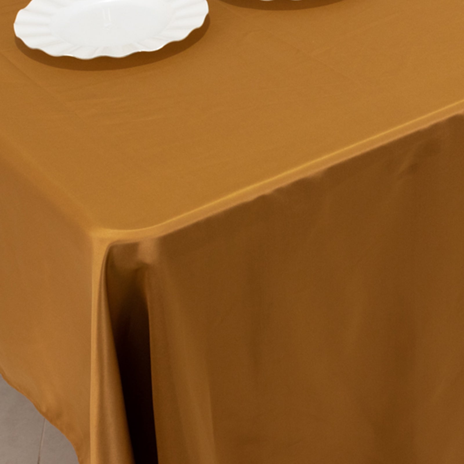 Lamour Satin 60"x126" Rectangle Tablecloth Gold - Soft & Silk - Like Table Cover for Upscale Dining - Bell Racket Store
