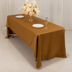 Lamour Satin 60"x126" Rectangle Tablecloth Gold - Soft & Silk - Like Table Cover for Upscale Dining - Bell Racket Store