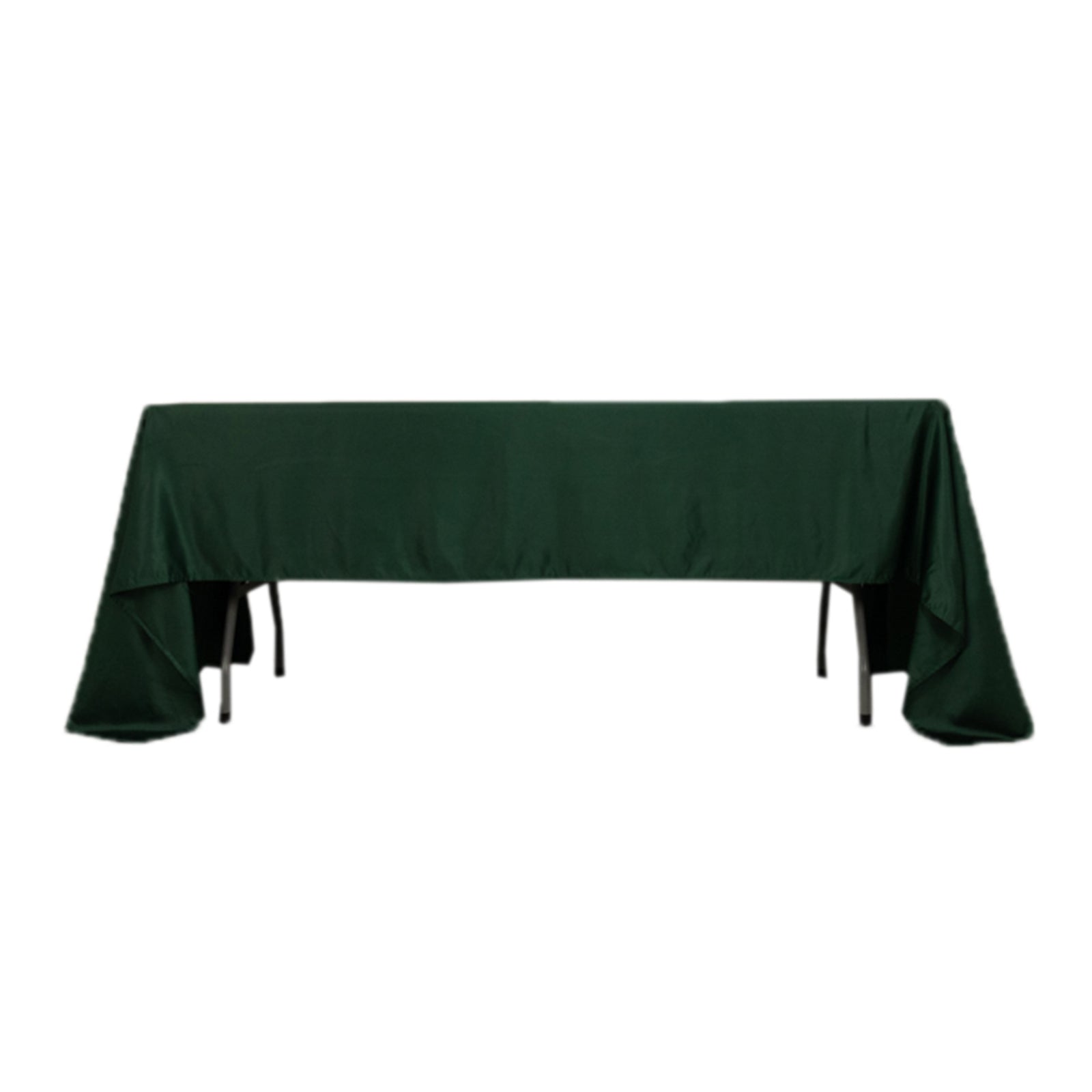 Lamour Satin 60"x126" Rectangle Tablecloth Hunter Emerald Green - Soft & Silk - Like Table Cover - Bell Racket Store