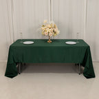 Lamour Satin 60"x126" Rectangle Tablecloth Hunter Emerald Green - Soft & Silk - Like Table Cover - Bell Racket Store