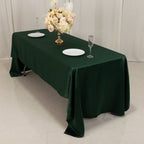 Lamour Satin 60"x126" Rectangle Tablecloth Hunter Emerald Green - Soft & Silk - Like Table Cover - Bell Racket Store