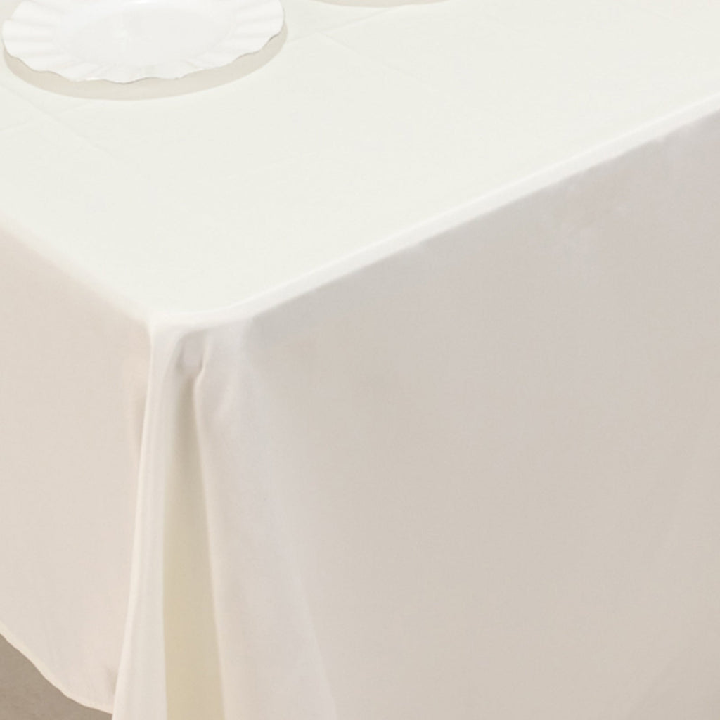 Lamour Satin 60"x126" Rectangle Tablecloth Ivory - Soft & Silk - Like Table Cover - Bell Racket Store