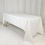 Lamour Satin 60"x126" Rectangle Tablecloth Ivory - Soft & Silk - Like Table Cover - Bell Racket Store