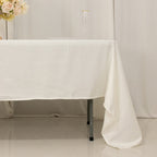 Lamour Satin 60"x126" Rectangle Tablecloth Ivory - Soft & Silk - Like Table Cover - Bell Racket Store