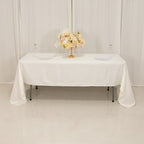 Lamour Satin 60"x126" Rectangle Tablecloth Ivory - Soft & Silk - Like Table Cover - Bell Racket Store