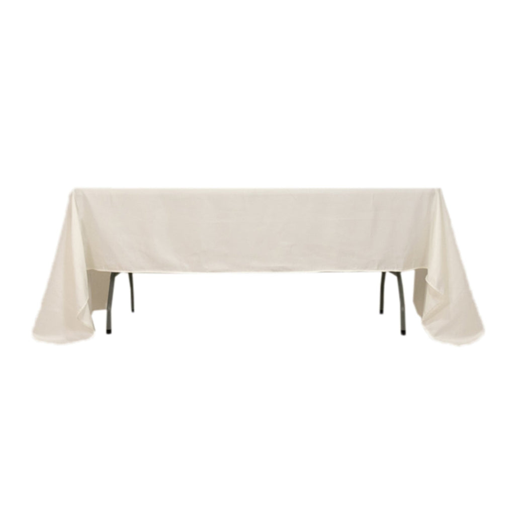 Lamour Satin 60"x126" Rectangle Tablecloth Ivory - Soft & Silk - Like Table Cover - Bell Racket Store