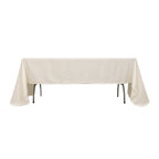 Lamour Satin 60"x126" Rectangle Tablecloth Ivory - Soft & Silk - Like Table Cover - Bell Racket Store