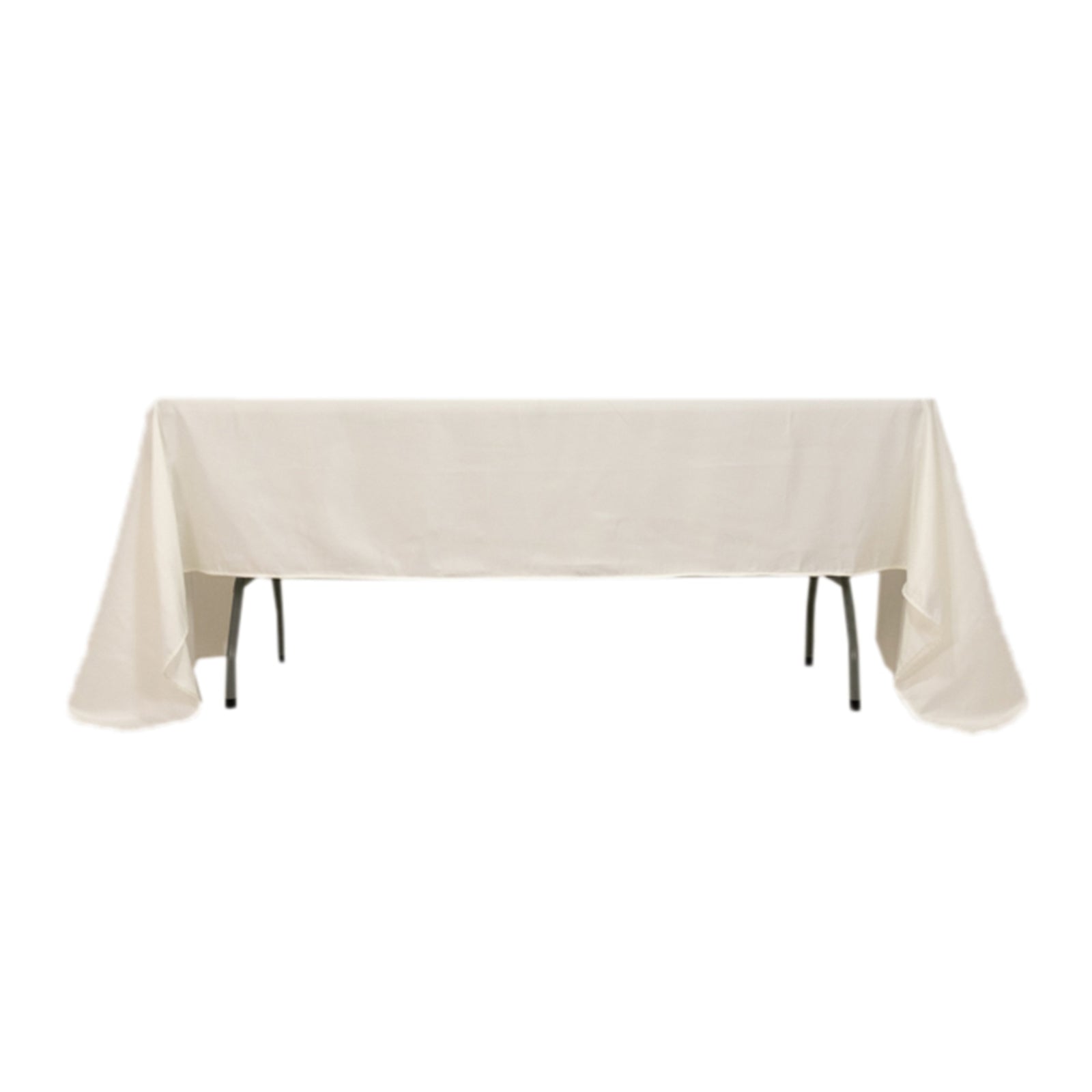 Lamour Satin 60"x126" Rectangle Tablecloth Ivory - Soft & Silk - Like Table Cover - Bell Racket Store
