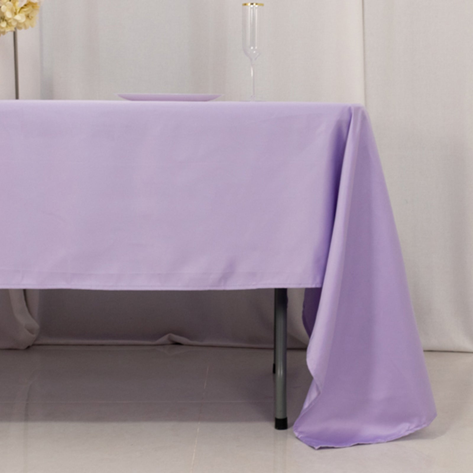 Lamour Satin 60"x126" Rectangle Tablecloth Lavender Lilac - Soft & Silk - Like Table Cover - Bell Racket Store