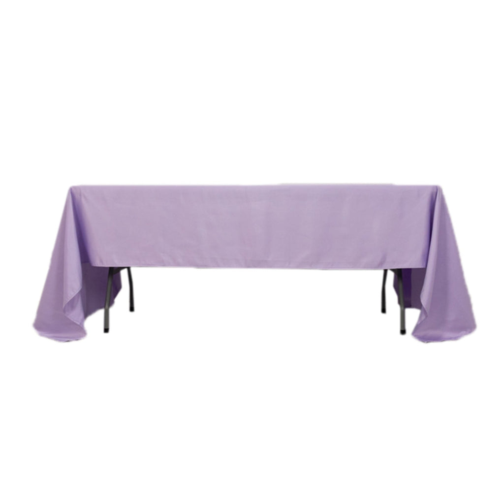 Lamour Satin 60"x126" Rectangle Tablecloth Lavender Lilac - Soft & Silk - Like Table Cover - Bell Racket Store