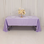 Lamour Satin 60"x126" Rectangle Tablecloth Lavender Lilac - Soft & Silk - Like Table Cover - Bell Racket Store