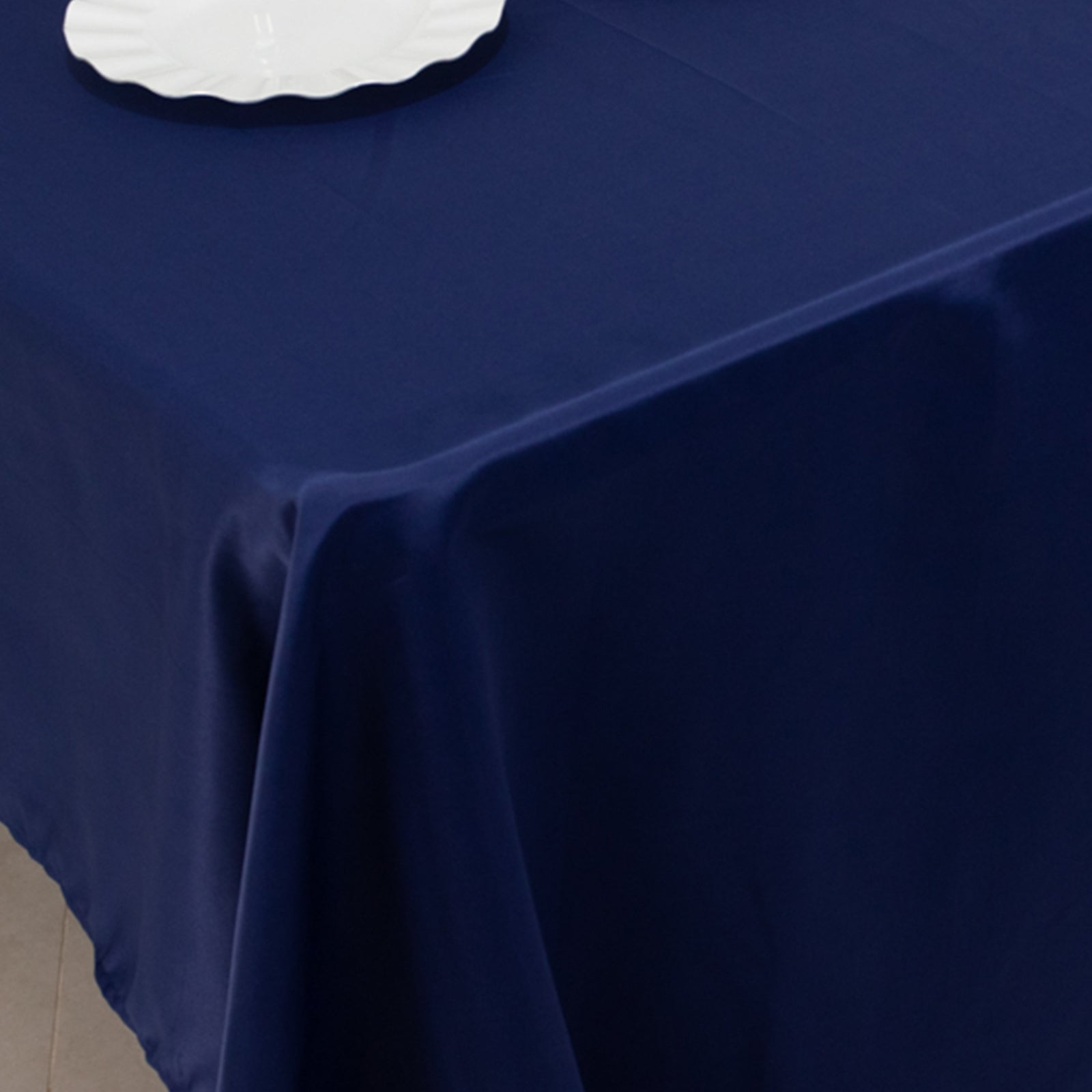 Lamour Satin 60"x126" Rectangle Tablecloth Navy Blue - Soft & Silk - Like Table Cover - Bell Racket Store