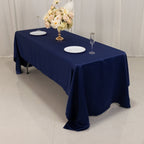 Lamour Satin 60"x126" Rectangle Tablecloth Navy Blue - Soft & Silk - Like Table Cover - Bell Racket Store