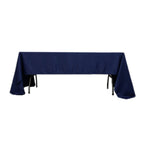 Lamour Satin 60"x126" Rectangle Tablecloth Navy Blue - Soft & Silk - Like Table Cover - Bell Racket Store