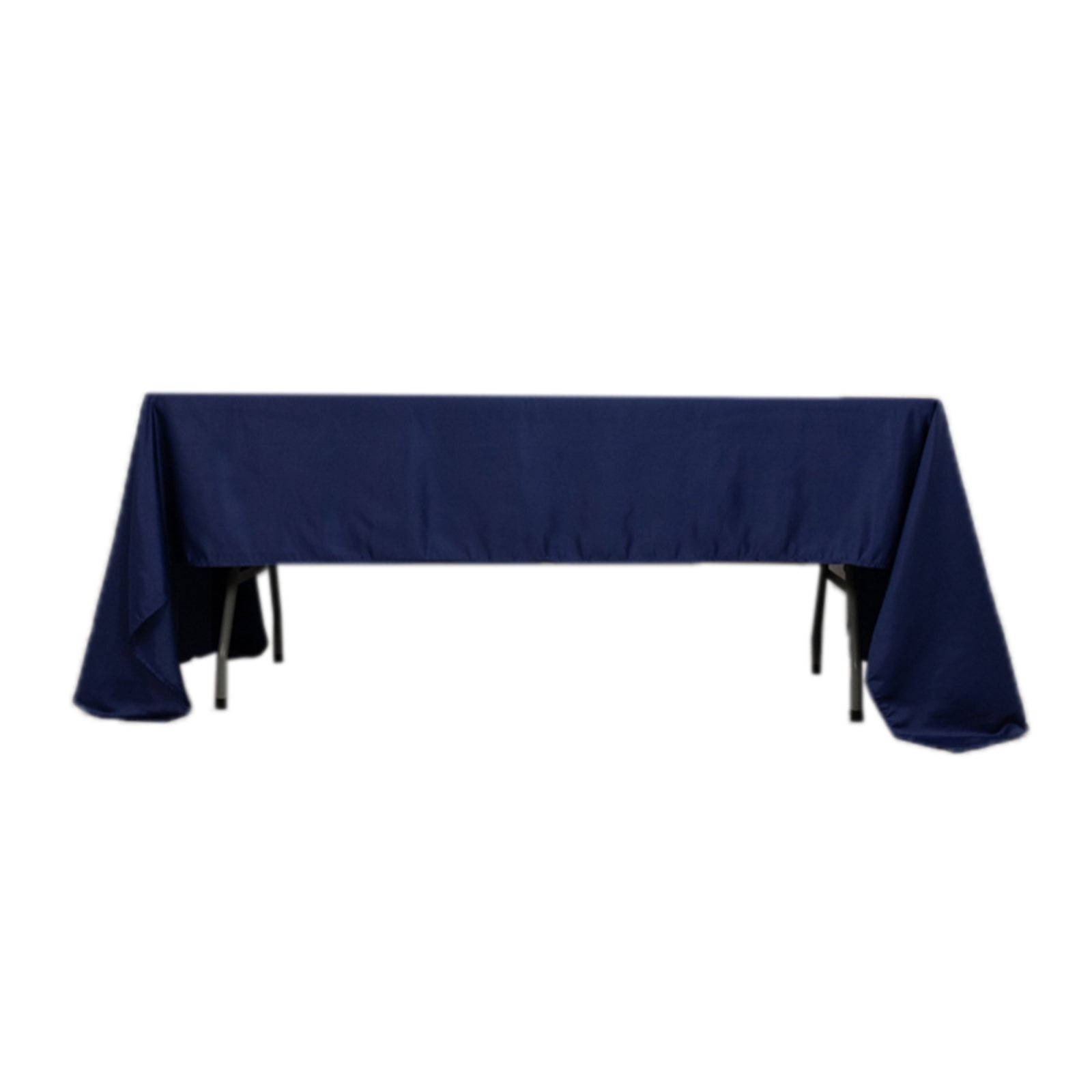 Lamour Satin 60"x126" Rectangle Tablecloth Navy Blue - Soft & Silk - Like Table Cover - Bell Racket Store