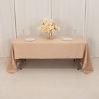 Lamour Satin 60"x126" Rectangle Tablecloth Nude - Soft & Silk - Like Table Cover - Bell Racket Store