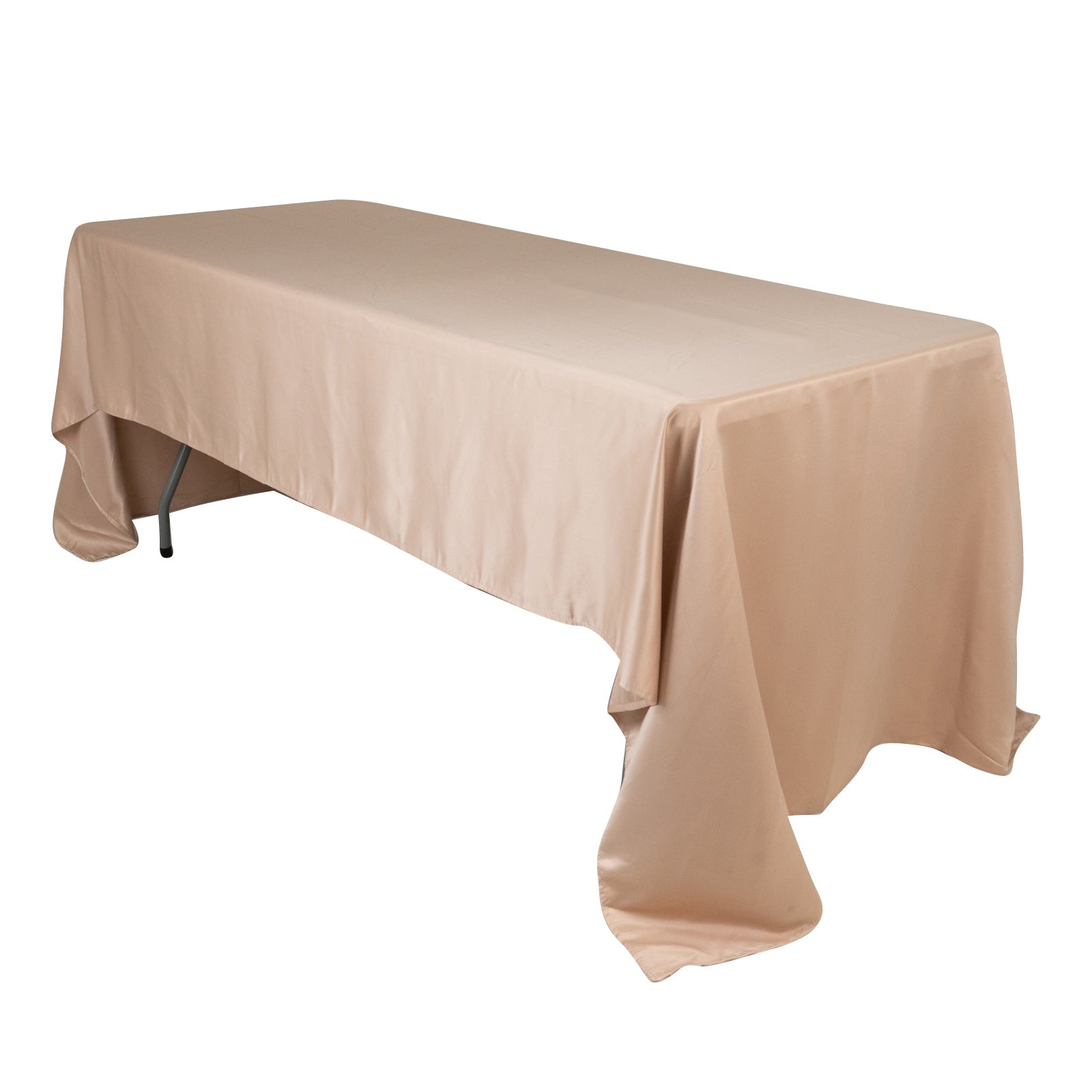 Lamour Satin 60"x126" Rectangle Tablecloth Nude - Soft & Silk - Like Table Cover - Bell Racket Store