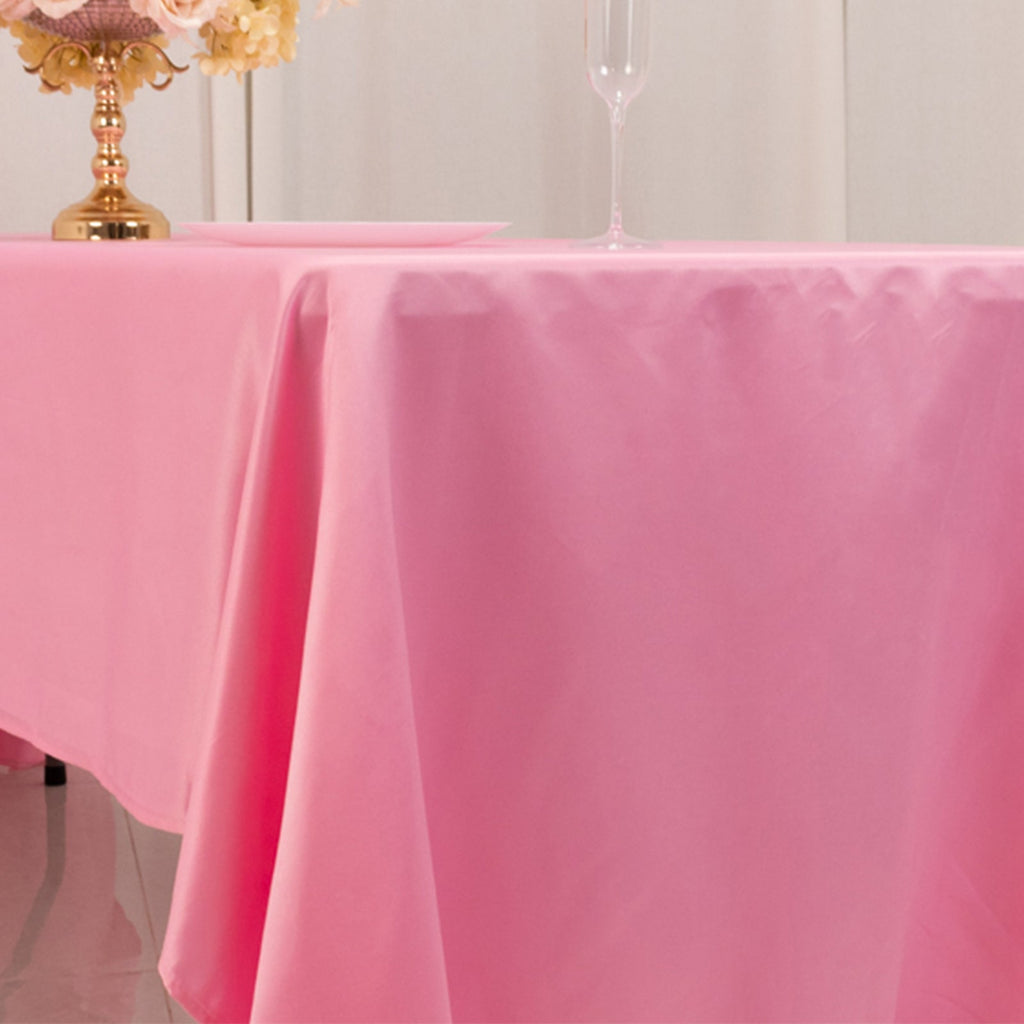 Lamour Satin 60"x126" Rectangle Tablecloth Pink - Soft & Silk - Like Table Cover - Bell Racket Store