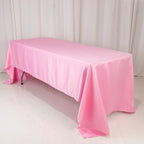 Lamour Satin 60"x126" Rectangle Tablecloth Pink - Soft & Silk - Like Table Cover - Bell Racket Store