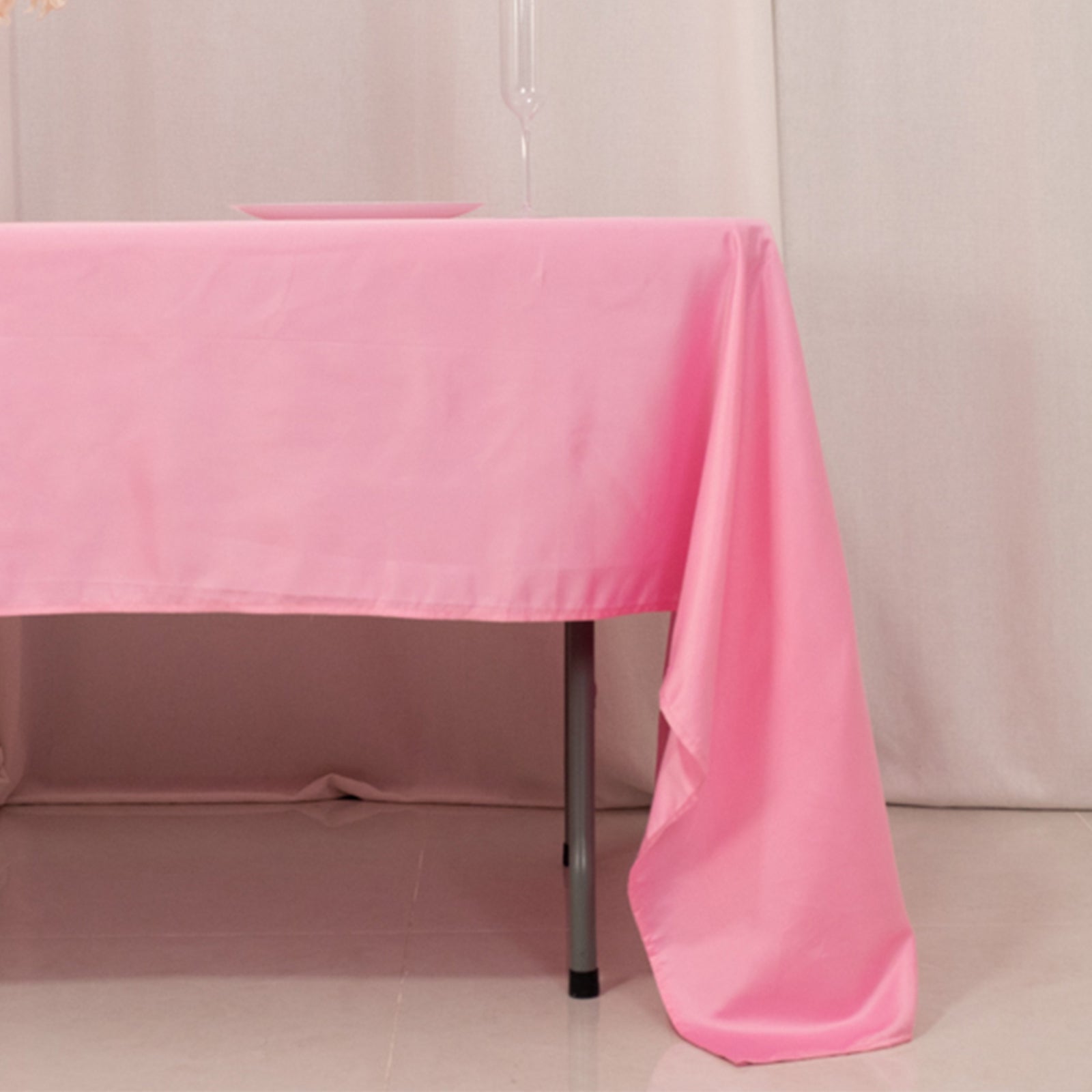Lamour Satin 60"x126" Rectangle Tablecloth Pink - Soft & Silk - Like Table Cover - Bell Racket Store