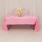 Lamour Satin 60"x126" Rectangle Tablecloth Pink - Soft & Silk - Like Table Cover - Bell Racket Store