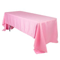 Lamour Satin 60"x126" Rectangle Tablecloth Pink - Soft & Silk - Like Table Cover - Bell Racket Store