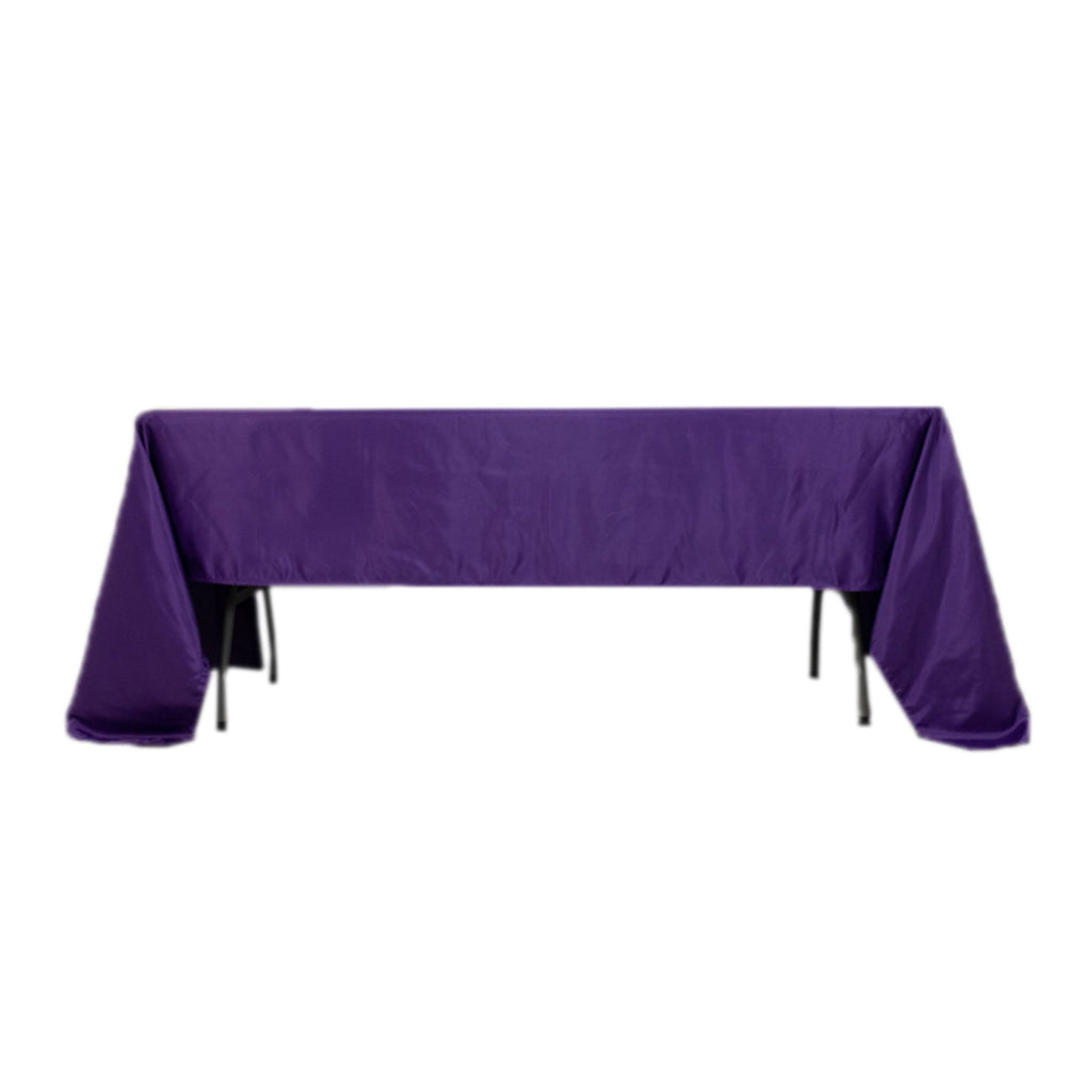 Lamour Satin 60"x126" Rectangle Tablecloth Purple - Soft & Silk - Like Table Cover - Bell Racket Store