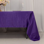 Lamour Satin 60"x126" Rectangle Tablecloth Purple - Soft & Silk - Like Table Cover - Bell Racket Store