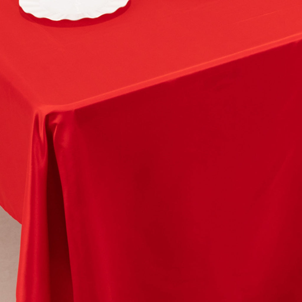 Lamour Satin 60"x126" Rectangle Tablecloth Red - Soft & Silk - Like Table Cover - Bell Racket Store