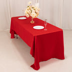 Lamour Satin 60"x126" Rectangle Tablecloth Red - Soft & Silk - Like Table Cover - Bell Racket Store