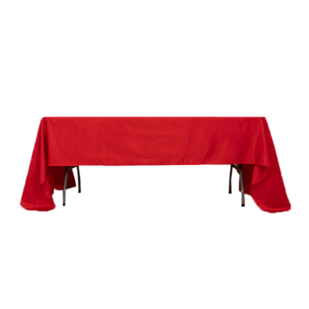 Lamour Satin 60"x126" Rectangle Tablecloth Red - Soft & Silk - Like Table Cover - Bell Racket Store