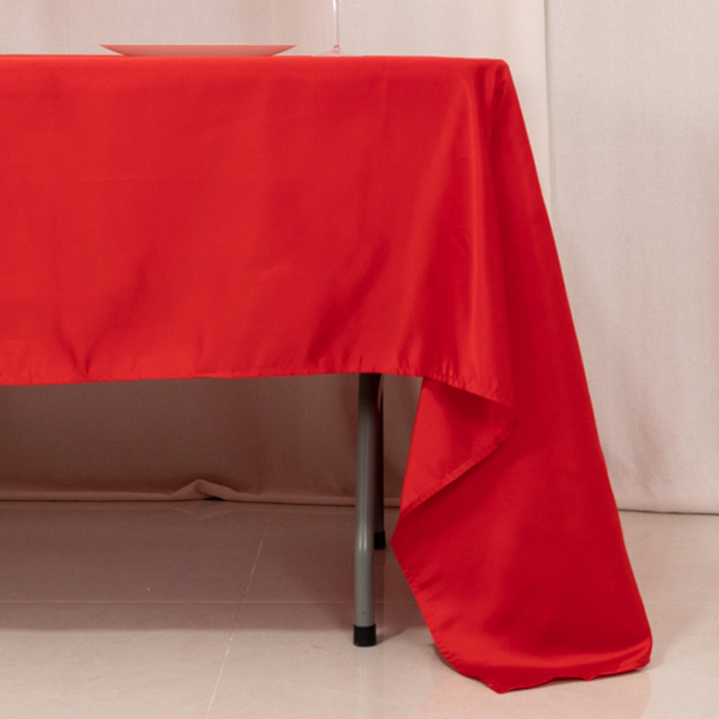 Lamour Satin 60"x126" Rectangle Tablecloth Red - Soft & Silk - Like Table Cover - Bell Racket Store