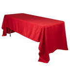 Lamour Satin 60"x126" Rectangle Tablecloth Red - Soft & Silk - Like Table Cover - Bell Racket Store